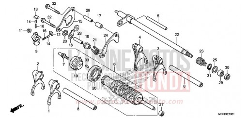 BARILLET DE SELECTION (VFR1200XD/XDA/XDL/XDS) VFR1200XDG de 2016